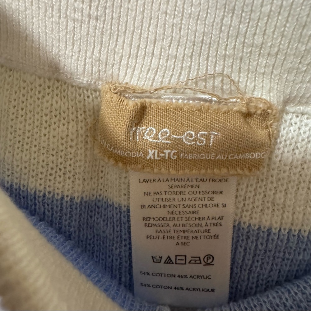 Free-est blue white striped knot shorts Size XL - Picture 3 of 8